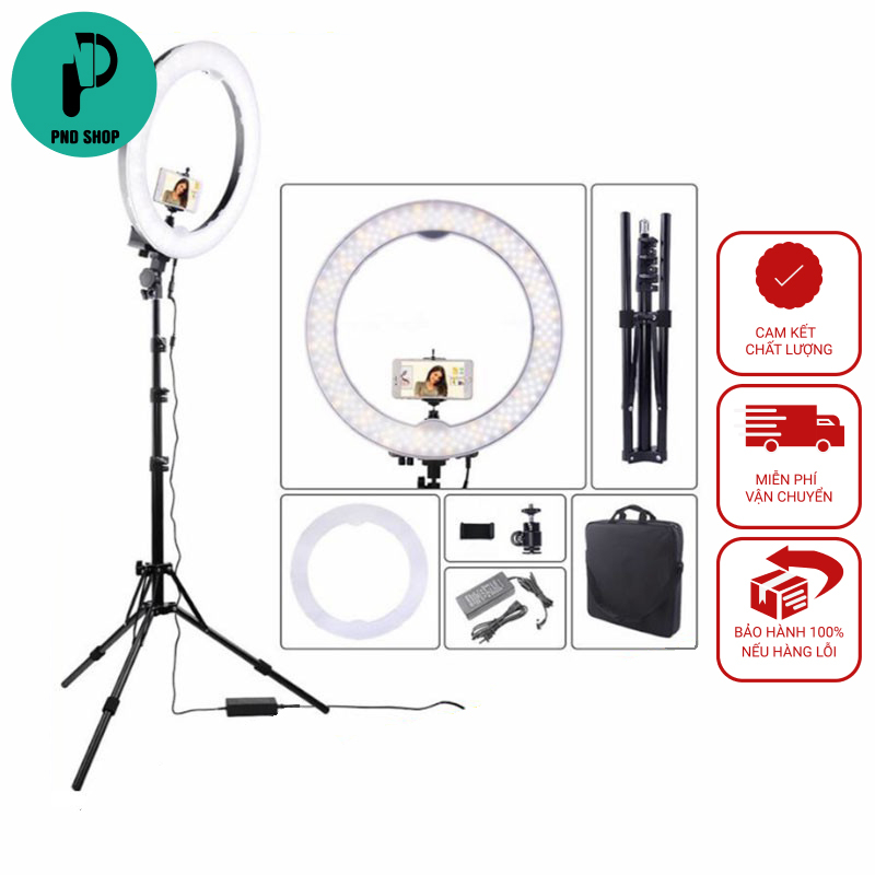 Đèn Livestream size 26 30 36 45 cm và chân 2m1 Hỗ Trợ Chụp Ảnh Make up Trang Điểm nhiều Chế Độ Sáng PND Phonecase