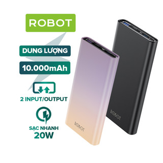 Pin sạc dự phòng RT11 10000 mAh sạc nhanh 20W  chính hãng ROBOT bảo hành 12 tháng
