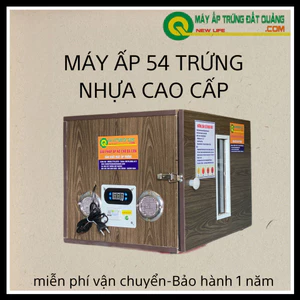 Máy Ấp Trứng 54 Trứng Thùng Nhựa PVC Cao Cấp Đảo Tự Động Tạo Nhiệt Dây Cacbon Tiết Kiệm Điện