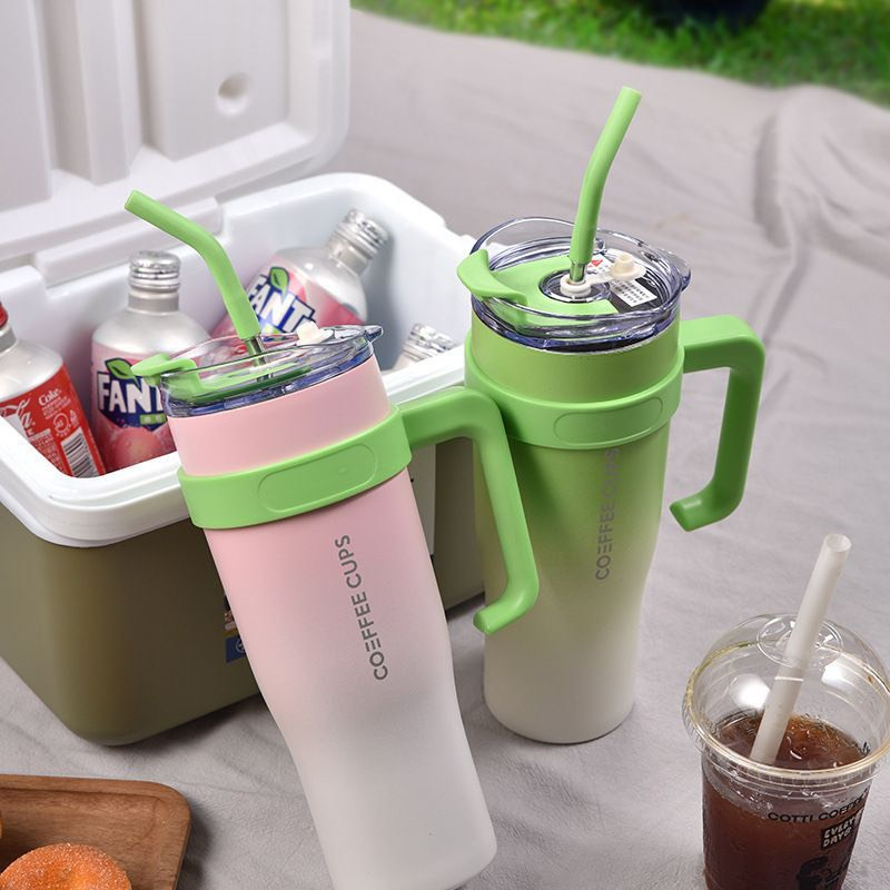Cốc giữ nhiệt COSTA dung tích 1200ML cốc coffeecup inox 304 thời trang có ống hút và tay cầm tặng kèm sticker trang trí | BigBuy360 - bigbuy360.vn
