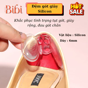 Đệm gót giày nữ silicon & mút xốp chống rộng, giảm size, êm chân. Miếng lót gót giày chống tuột gót