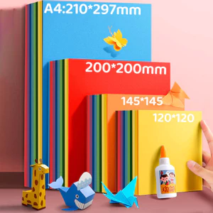 Tệp 100 tờ giấy Orgami trơn 10 - 20 màu - Giấy xếp giấy thủ công định lượng 70g