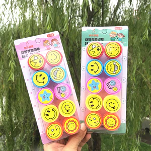 Bộ 10 con dấu hình mặt cười vui nhộn dùng để khen thưởng bé (có sẵn mực)