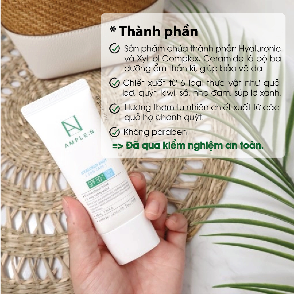 Ảnh Kem Chống Nắng Cấp Ẩm Dành Cho Da Khô AMPLE:N Hyaluronshot Suncare SPF50+/PA+++ 3