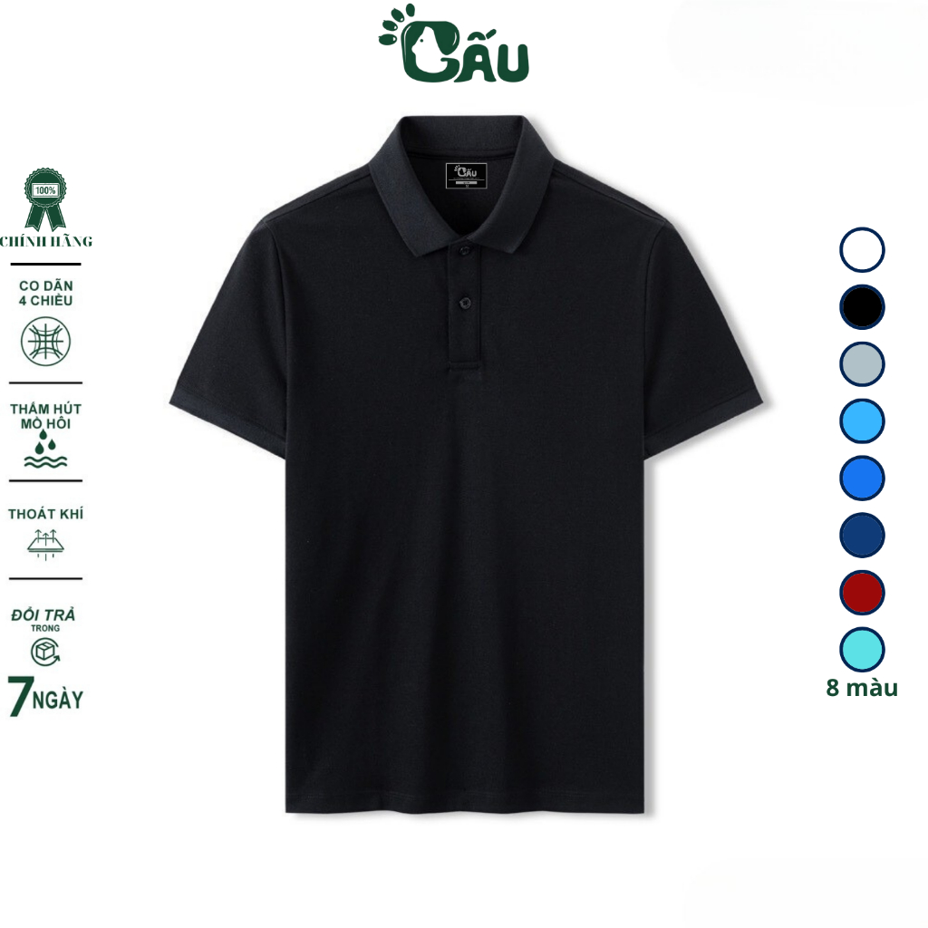 Ảnh Áo thun nam POLO GẤU 194 vải cá sấu mè, co dãn 4 chiều dày dặn form gerular fit - PL Mè 2