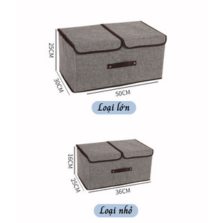 Hộp Vải Đựng Đồ 2 Ngăn Gấp Gọn Sắp Xếp Tủ Quần Áo, Hộp Vải Đựng Quần Áo Đa Năng Tiện Lợi Có Nắp 88412