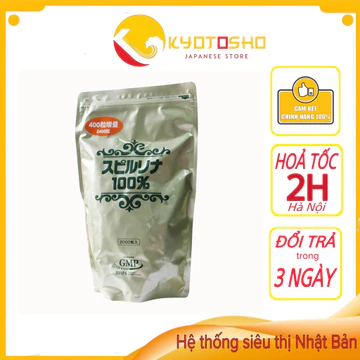 Tảo xoắn túi spirulina 2400 viên, tảo xoắn spirulina Nhật Bản dạng túi