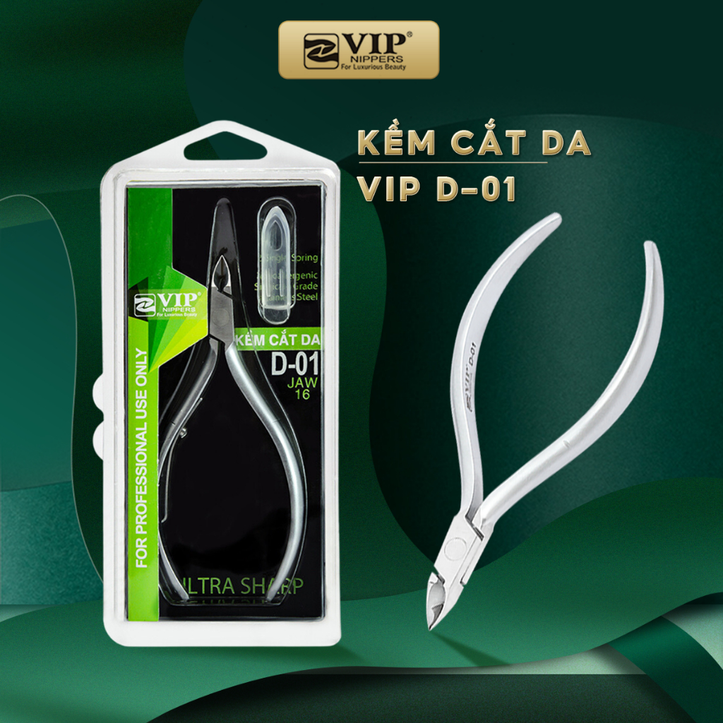 Kềm Cắt Da VIP Thép Không Rỉ (INOX), 1 chống, D06, D01, D02x/v, D04