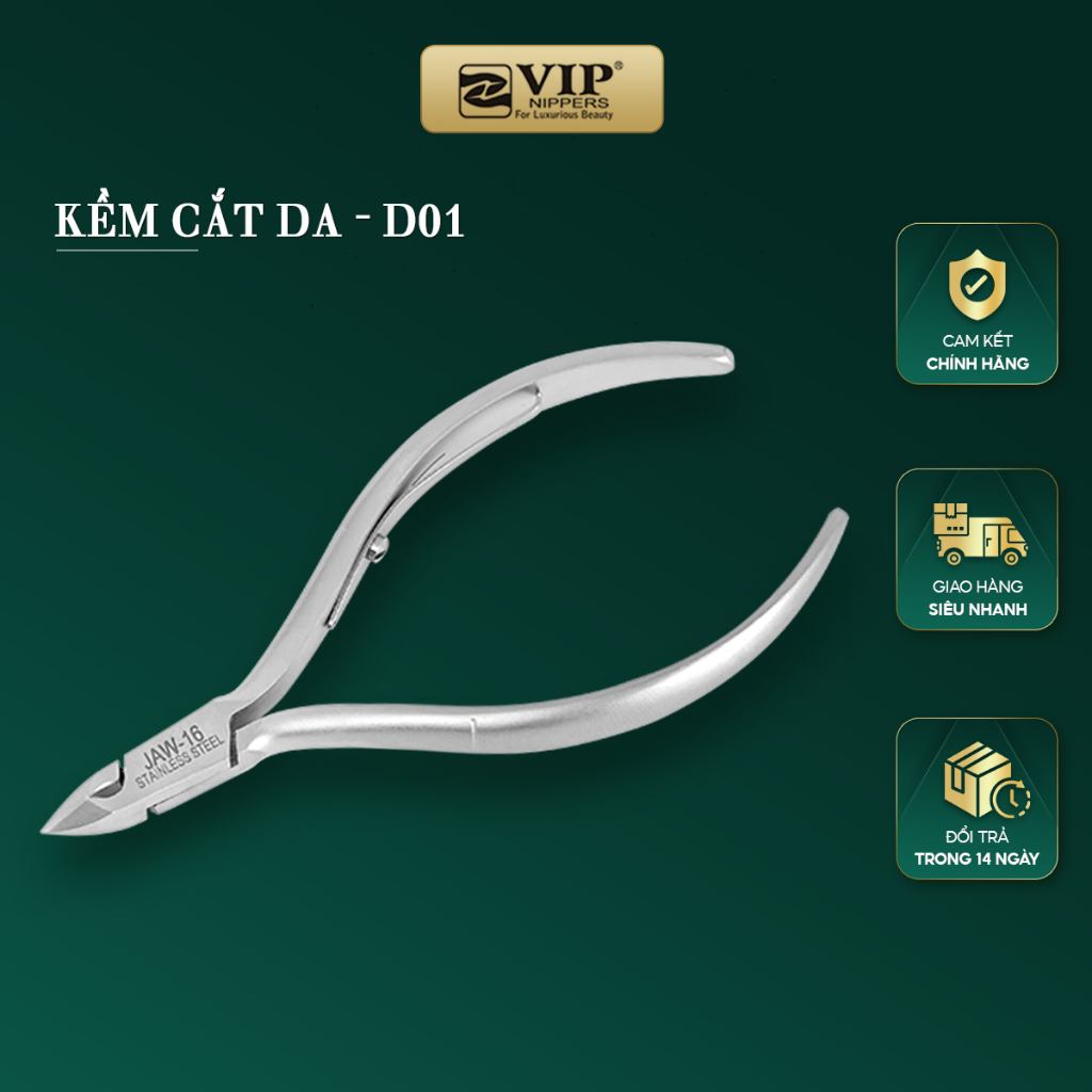 Kềm Cắt Da VIP Thép Không Rỉ (INOX), 1 chống, D06, D01, D02x/v, D04