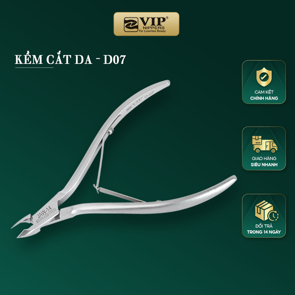 Kềm Cắt Da VIP Thép Không Rỉ (INOX), 2 chống, D-03, D-07