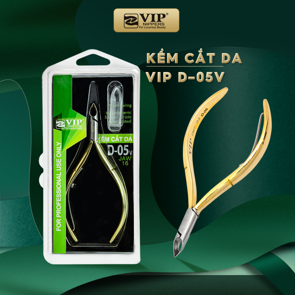 Kềm Cắt Da VIP cao cấp, Thép Không Rỉ (INOX), mang tròn, D-05x/v (1 chống, 2 chống)