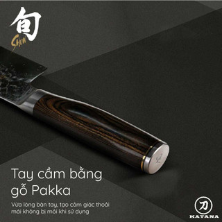 Dao bếp Nhật cao cấp Shun Premier Chef - Dao thái thịt cá thép Damascuss 69 lớp TDM0707 (250mm)