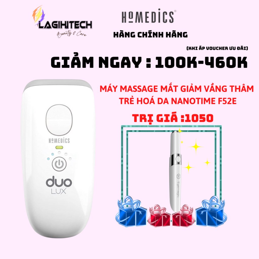 Máy triệt lông cá nhân công nghệ kép IPL AFT HoMedics DUO LUX IPL HH390