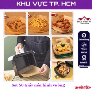 Set 50 Giấy nến vuông dùng cho nồi chiên không dầu