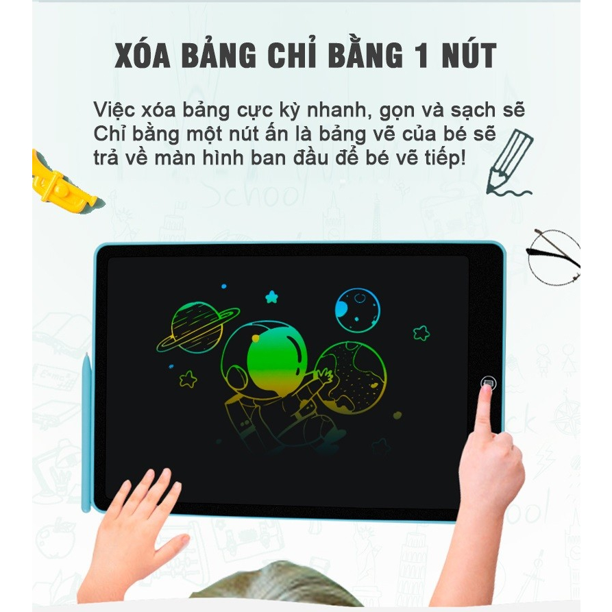Ảnh Bảng vẽ tự xóa điện tử đa sắc màu cho bé cỡ lớn 16 inch, 19 inch T16 4