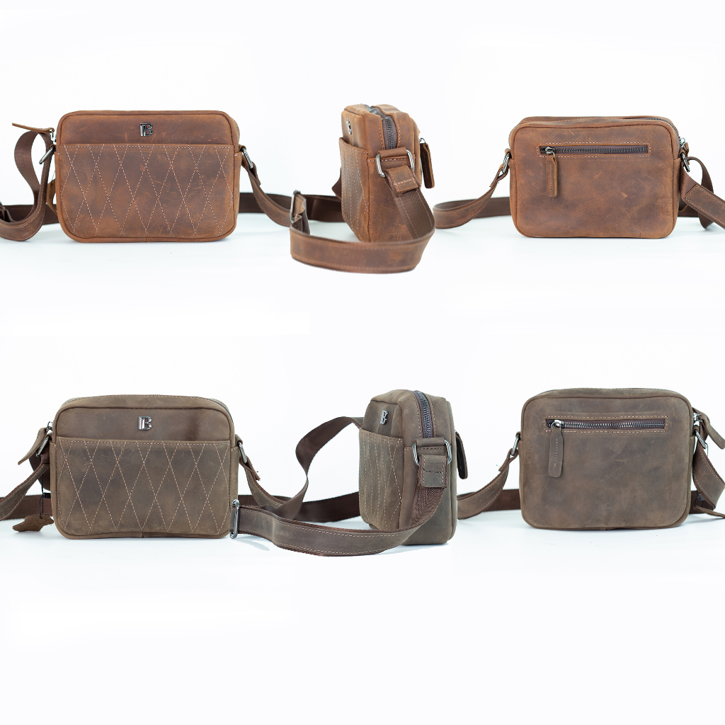 Ảnh Túi đeo chéo da bò Saturn Bụi Leather DC111a Da bò Nappa cao cấp 4