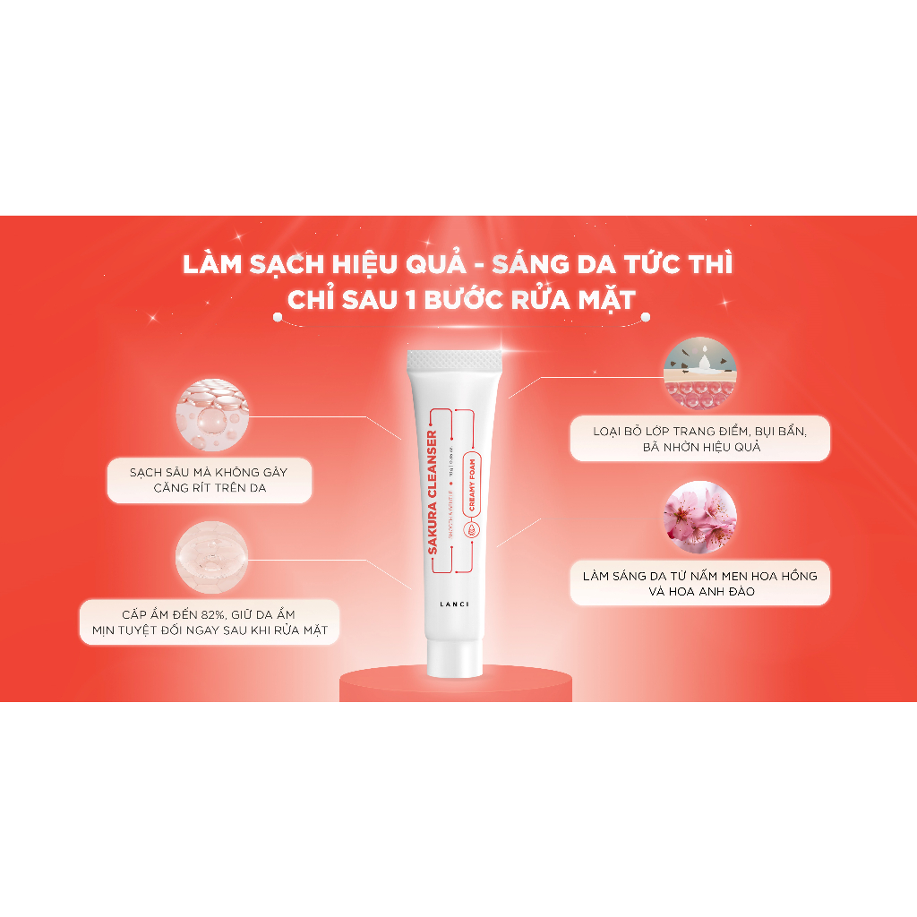 Ảnh Sữa rửa mặt dịu nhẹ LANCI sạch sâu, làm sáng da minisize 10ml 3