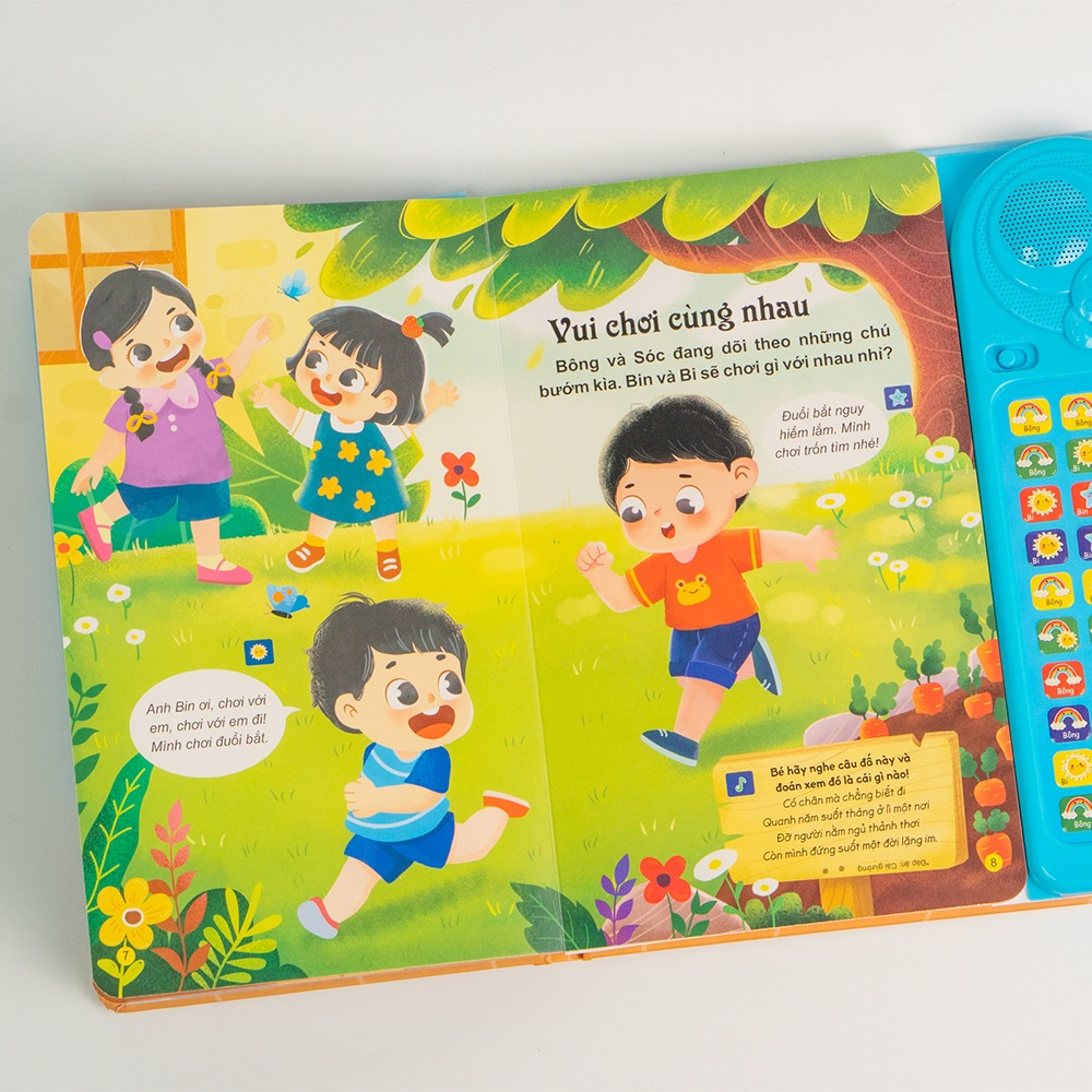 Ảnh Sách âm thanh - Bé học nói - Bản đặc biệt 30 nút bấm song ngữ cho trẻ 0 - 6 tuổi - Đinh Tị Books 4