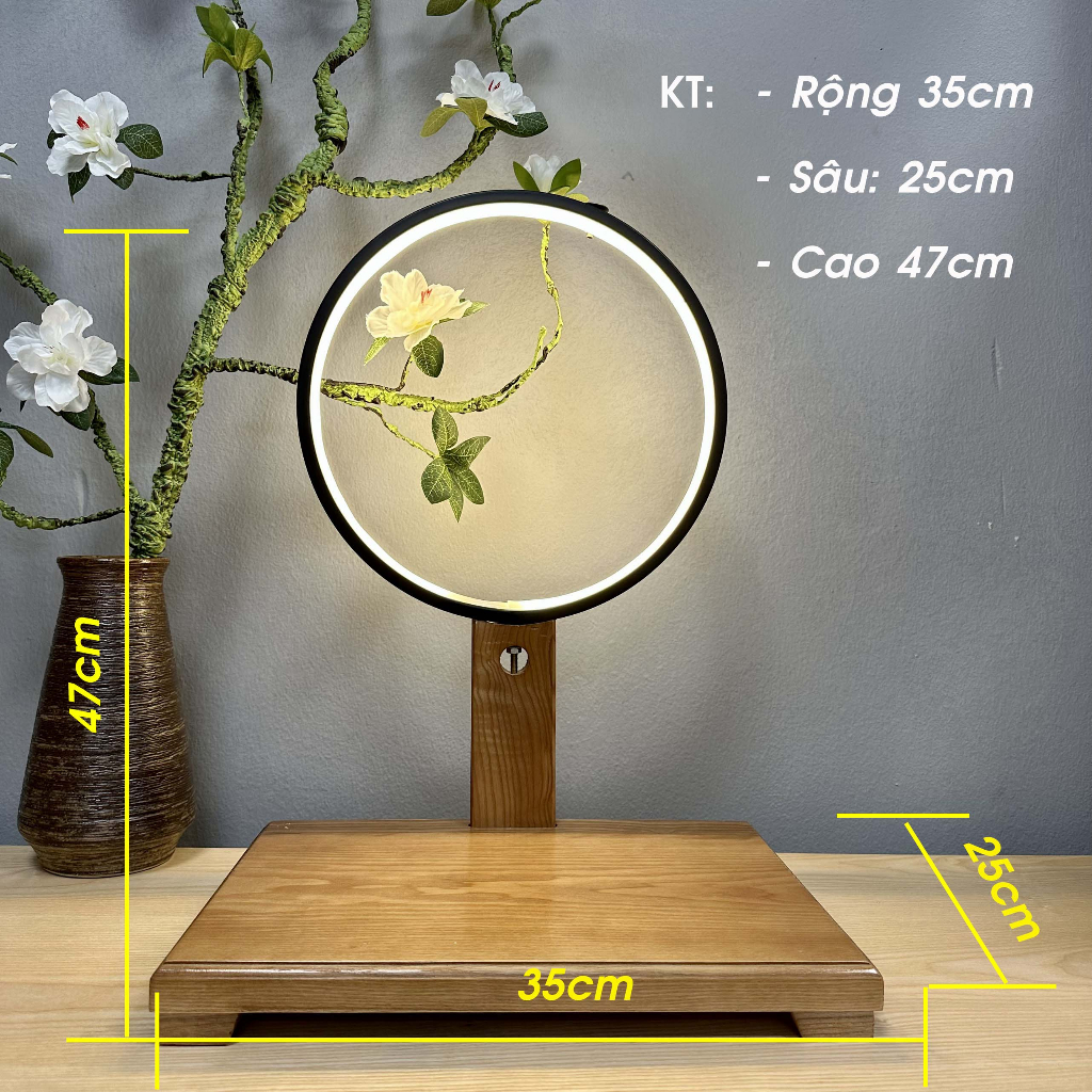 Ảnh Kệ Đèn Led Hào Quang Tượng Phật Phong Thủy Hình Tròn - Tuệ Nga 1