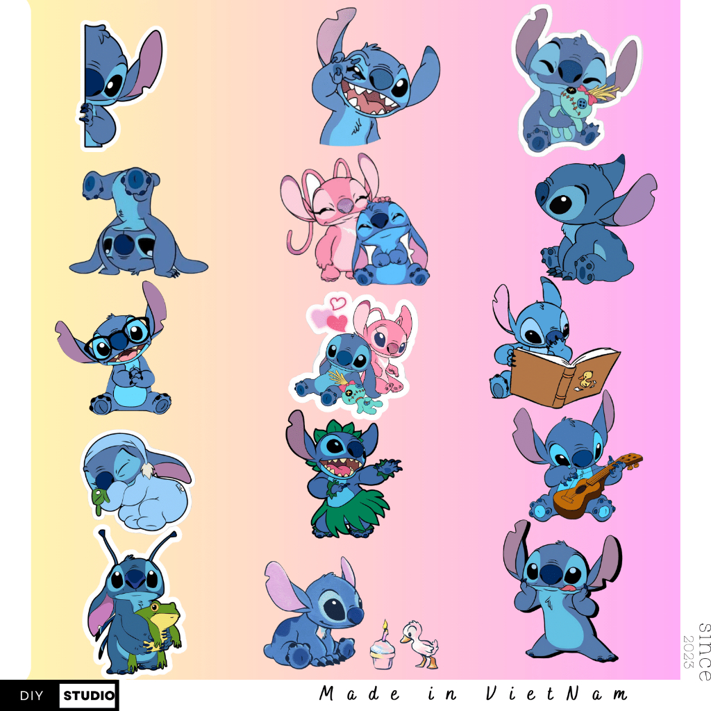 100 sticker Phim Hoạt Hình Interstellar Baby Dán Stich Họa Tiết Vui Nhộn Trang Trí DIY Ốp Điện Thoại STICH DISNEY