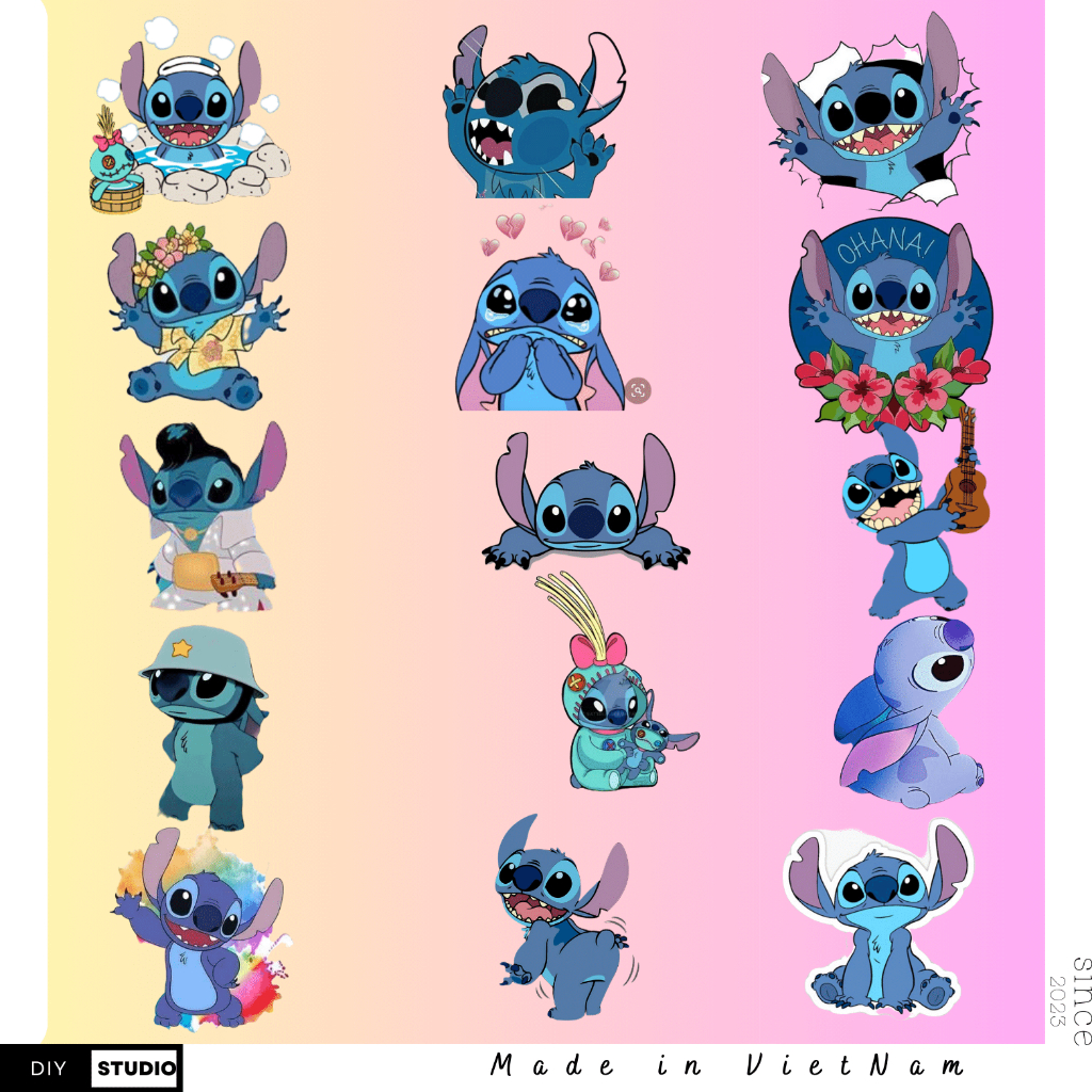 100 sticker Phim Hoạt Hình Interstellar Baby Dán Stich Họa Tiết Vui Nhộn Trang Trí DIY Ốp Điện Thoại STICH DISNEY