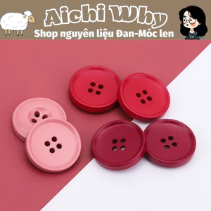 Cúc Nhựa màu sắc 4 lỗ trũng lòng ( gói 5 cúc )