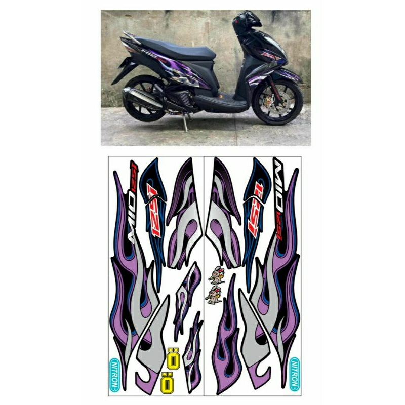 Tem rời dán xe luvias mio lửa tím đen | Shopee Việt Nam