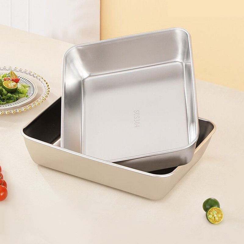 HỘP ĐỰNG THỨC ĂN BẰNG INOX 304 CỠ LỚN CÓ LẮP ĐẬY KHAY INOX 304 ĐỰNG THỰC PHẨM CAO CẤP CHỐNG RỈ SIZE TO