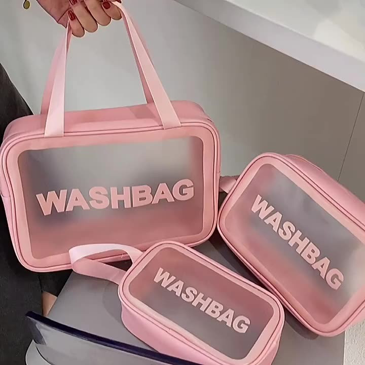 Bộ 3 Túi Đựng Mỹ Phẩm Washbag,  Túi Đựng Đồ Dùng Trang  Điểm  Nhiều Kích Thước - WASHBAG