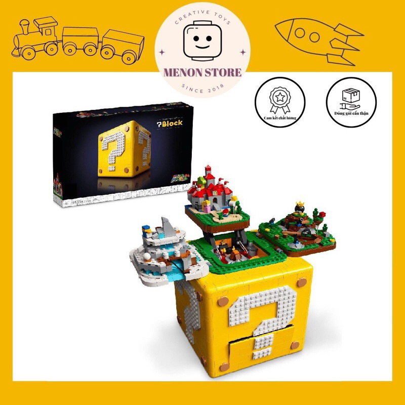 Đồ chơi lắp ráp Super Mario 88019 77011 50069 71395 Hộp dấu hỏi Mari 64 ...