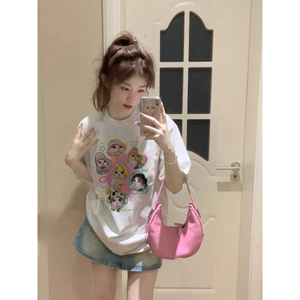 Áo thun nữ Tee in hình 6 chú Mèo Bunny baby dễ thương chất cotton 60 pha poly co giãn 2 chiều form rộng tay lỡ