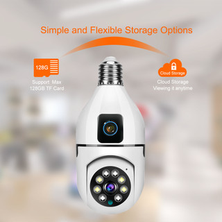 Camera Yoosee BÓNG ĐÈN 2 MẮT (1 CỐ ĐỊNH, 1 XOAY) thế hệ mới 5.0MP - xoay 360 độ, xem đêm có màu