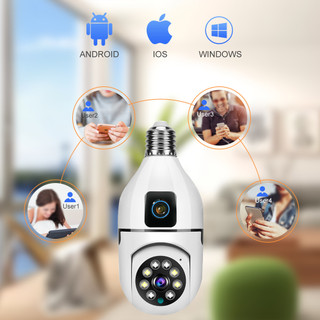 Camera Yoosee BÓNG ĐÈN 2 MẮT (1 CỐ ĐỊNH, 1 XOAY) thế hệ mới 5.0MP - xoay 360 độ, xem đêm có màu