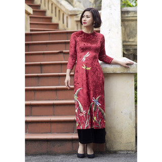 Áo dài nữ dáng cách tân bằng nhung LAMER sang trọng, nữ tính L61A18Q043
