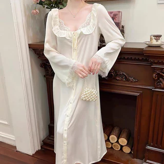 Bộ đồ ngủ Linnsleep Lụa cao cấp cổ bèo phối ren