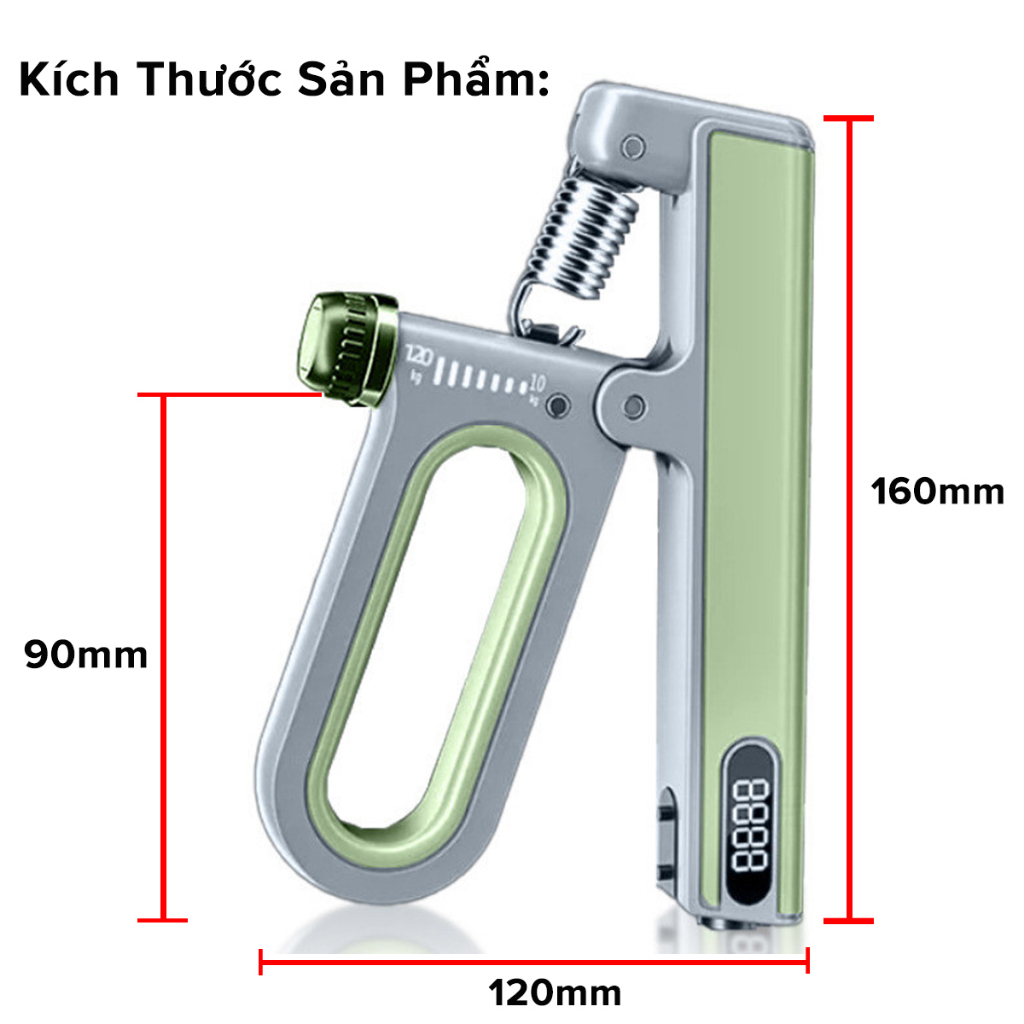 Ảnh Kìm Bóp Tay 120kg Siêu Khỏe - Kìm Bóp Tập Cơ Tay Có Màn Hình Điện Tử Đếm Số - Chính Hãng Dododios 4