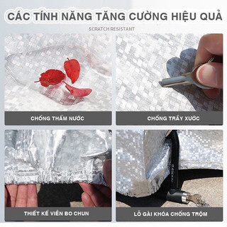 Bạt Trùm Xe Máy Chống Mưa Nắng, Áo Mưa Cho Xe Máy Có Tai Gương Siêu Dày Dặn Tiện Lợi 88414