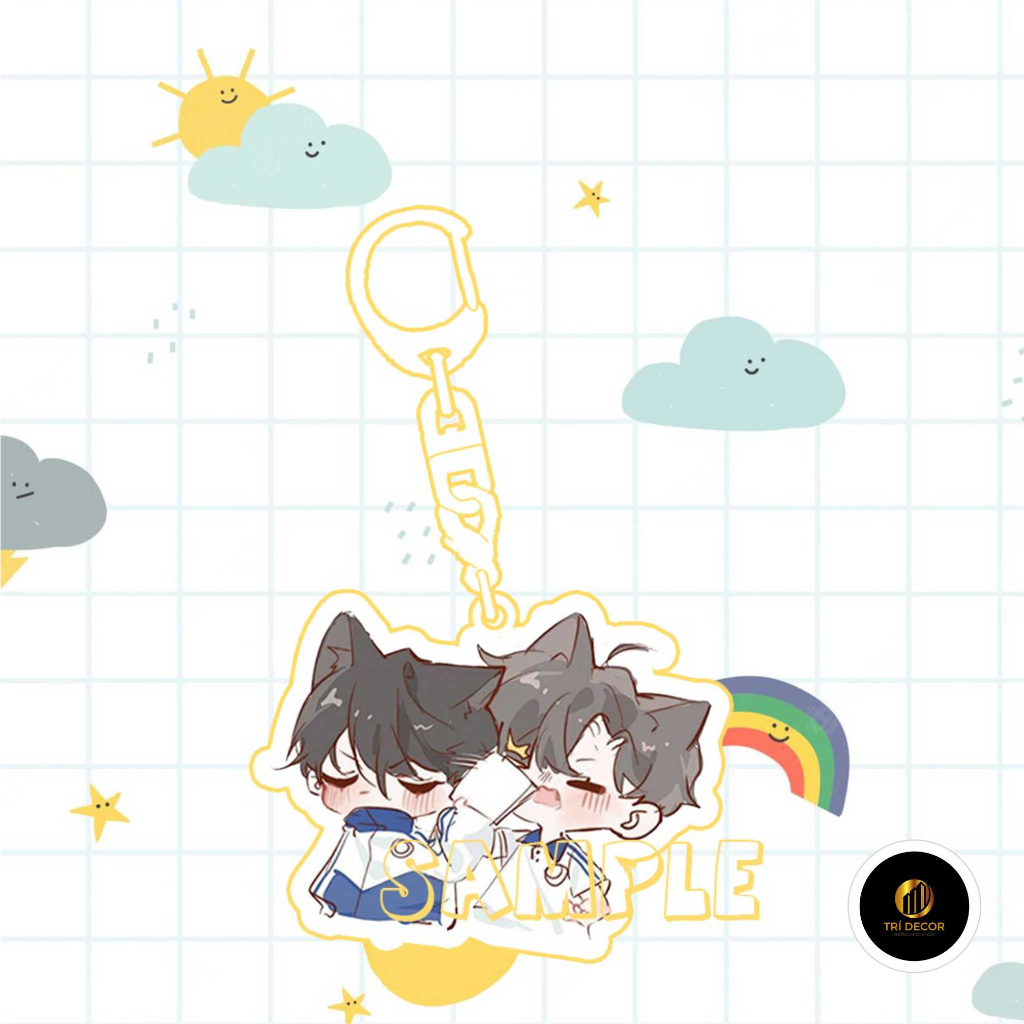 ( Mica trong acrylic ) Móc khóa NGỤY TRANG HỌC TRA anime chibi game xinh xắn