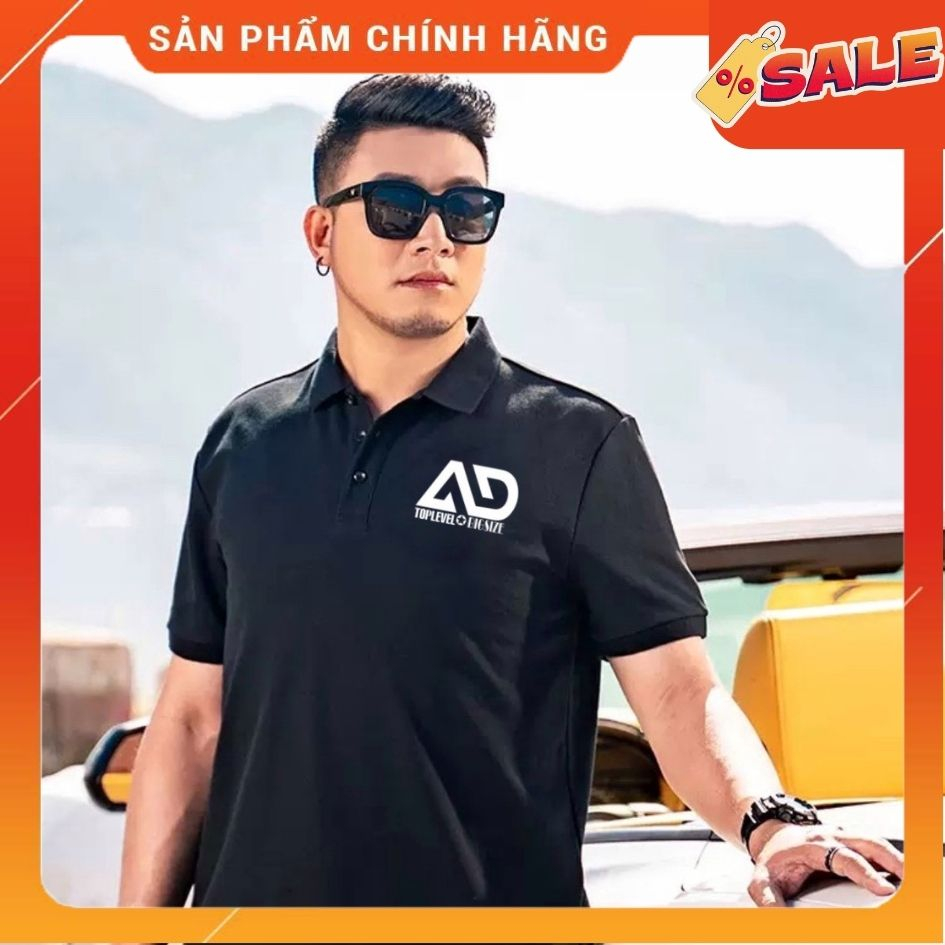 áo Polo Nam Bigsize 80-120kg, logo chứ AD,Chất liệu cotton cao cấp xuất xịn, form cá sấu, chống nhăn, bền màu, trẻ trung