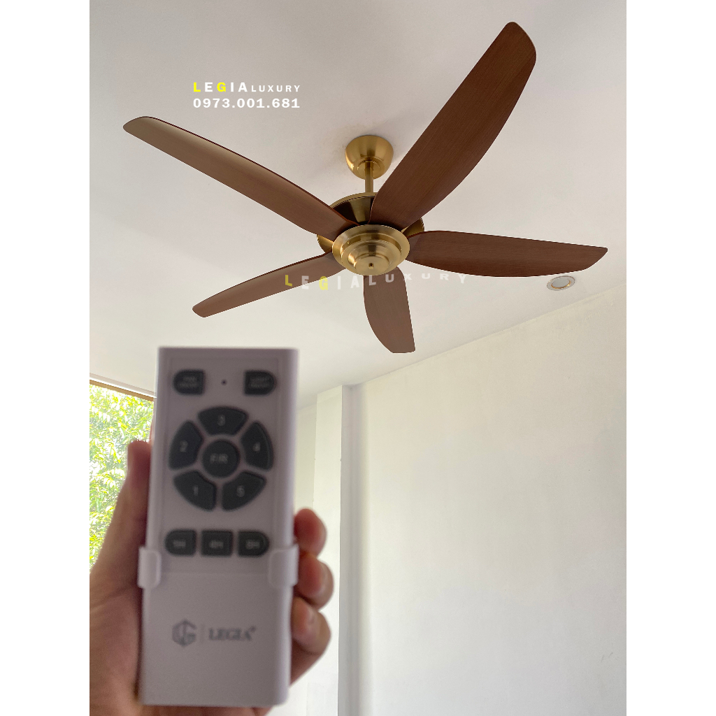 Ảnh Quạt trần hiện đại Strong Wind LGFAN869 | Quạt trần gió mạnh phù hợp trần 2.5m đến 4m | Quạt trần mạ vàng đẹp 1