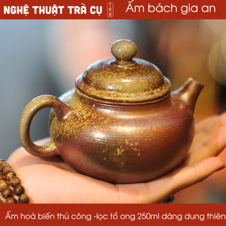 Ấm hồng sa nung củi Bách Gia An thủ công 250ml của thương hiệu Phước Quý