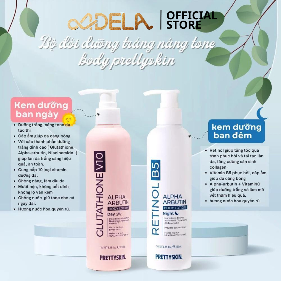 Kem Dưỡng Trắng Da Body Glutathione V10 Alpha Arbutin Body Lotion