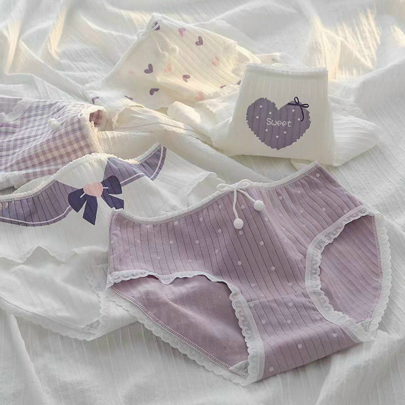Quần Lót Nữ Cotton Nâng Mông Thông Hơi Hoạ Tiết Cute Dễ Thương Q04