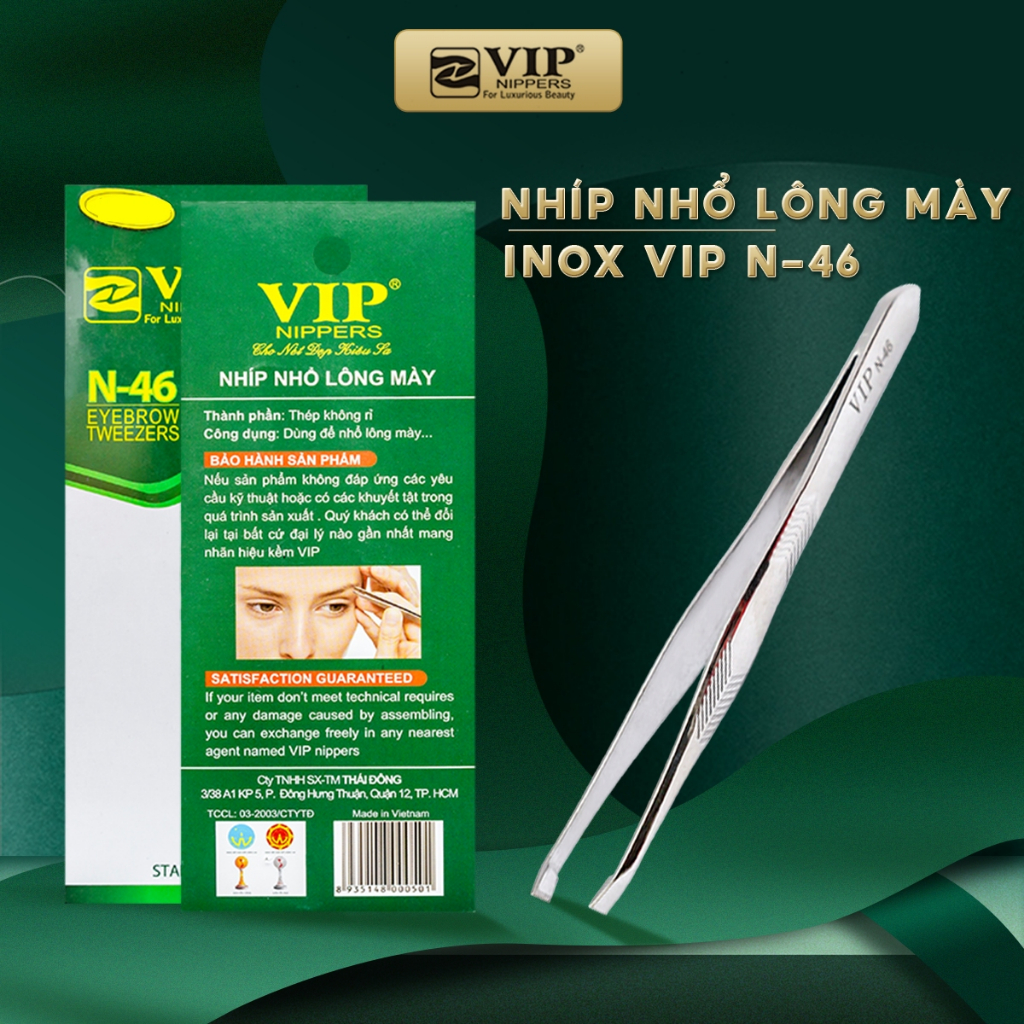 Nhíp Nhổ Lông Mày, Lông Nách, Lông Mũi Inox VIP, N-39, N-45(Màu), N-46