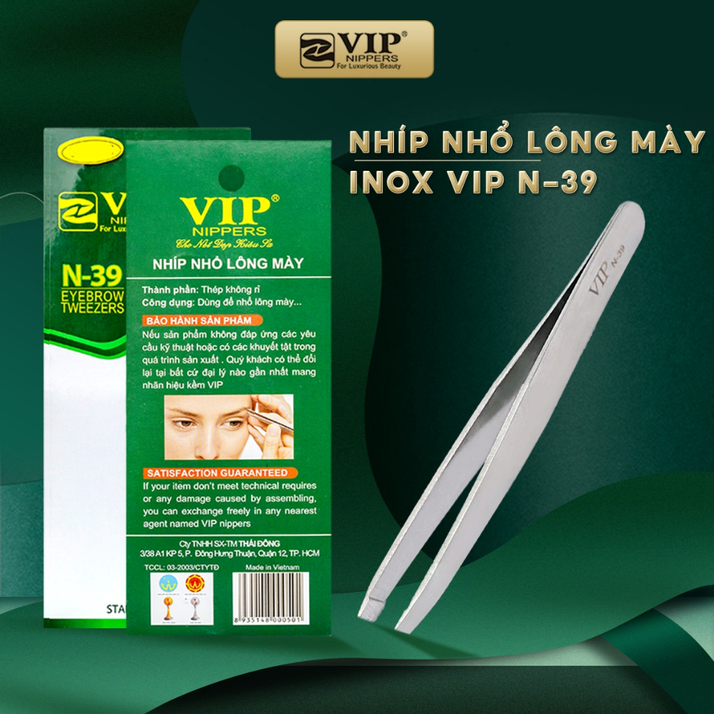 Nhíp Nhổ Lông Mày, Lông Nách, Lông Mũi Inox VIP, N-39, N-45(Màu), N-46