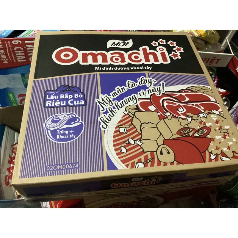 Thùng 30 gói mì Omachi bắp bò riêu cua | Shopee Việt Nam