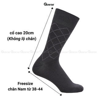 Hộp 5 đôi tất nam cao cổ đi giày tây GOMTAT tone màu xám, vớ nam công sở cổ cao chất liệu cotton cao cấp - LUX-MIX15-CB5