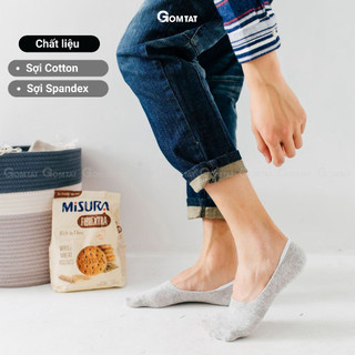 Tất vớ lười nam GOMTAT chất liệu cotton mềm mại, thoáng mát, đệm ngăn tuột gót - TAT-LUOI-02