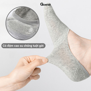 Tất vớ lười nam GOMTAT chất liệu cotton mềm mại, thoáng mát, đệm ngăn tuột gót - TAT-LUOI-02