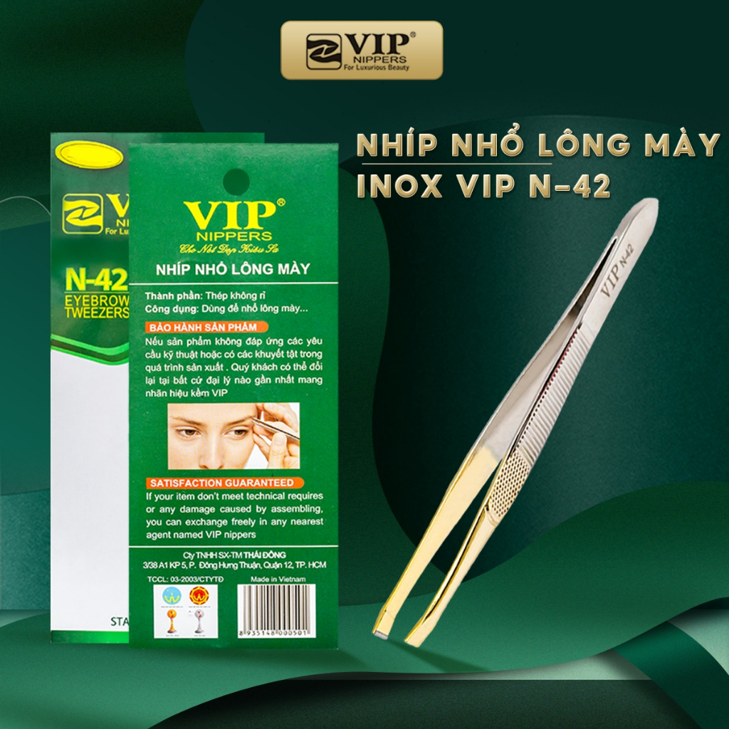 Nhíp Nhổ Lông Mày, Lông Nách, Lông Mũi Inox VIP, N-36, N-37, N-38, N-42, N-43, N-44